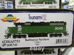 Athearn G65753 Burlington Northern Gp40-2 Ho Tsunami 2 DCC & Snd, DC Rd #3049