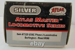HO Atlas Master Silver 7325 CB&Q Burlington Route U30C Diesel #890 DCC Ready