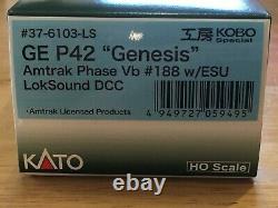 Kato 37-6103-LS HO Scale Locomotive GE P42 Phase Vb #188 ESU LOKSOUND DCC NEW