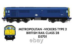 Rapido 905506 N Gauge Class 28 D5701 BR Blue With Full Yellow Ends DCC Sound